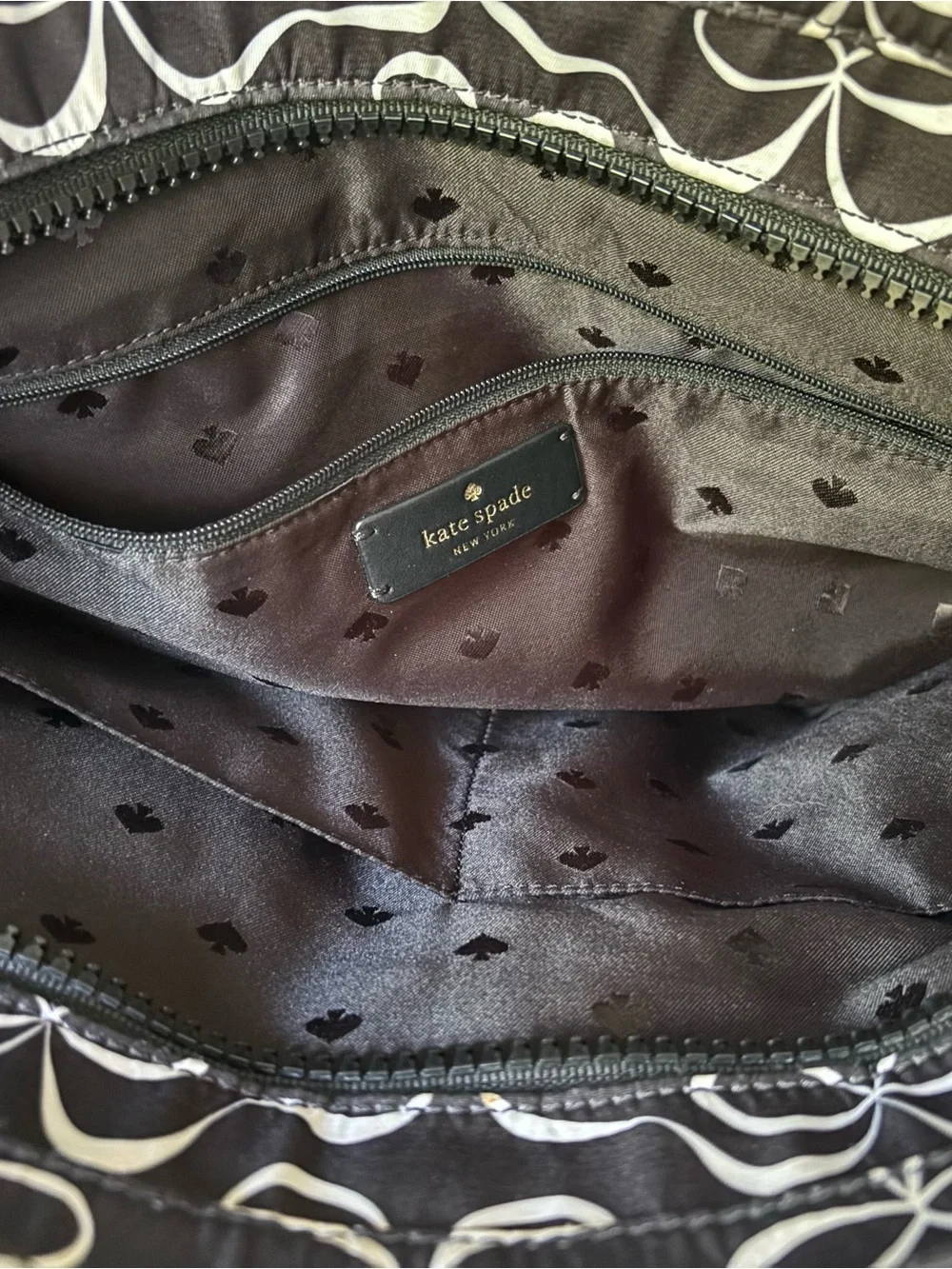 Kate Spade Black and White Bow large Tote